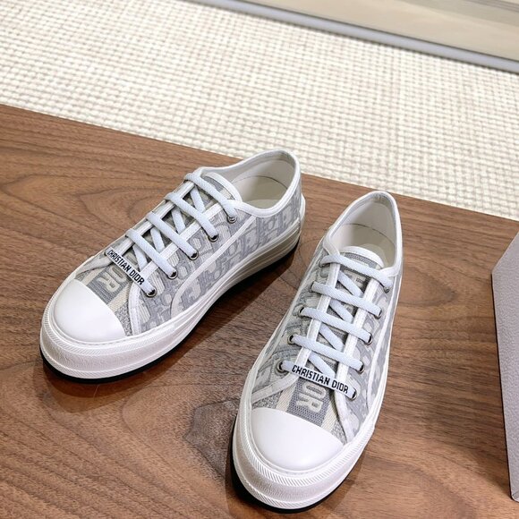 Dior Gray Sneakers with Rubber Toe Cap and Canvas Upper - Picture 2 of 9